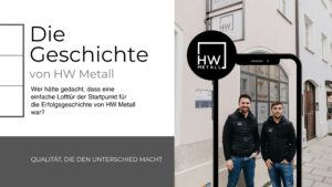 Michael Hausperger und Michael Waldinger, die Gründer von HW Metall, vor ihrem Showroom, in dem sie ihre Lofttüren präsentieren.
